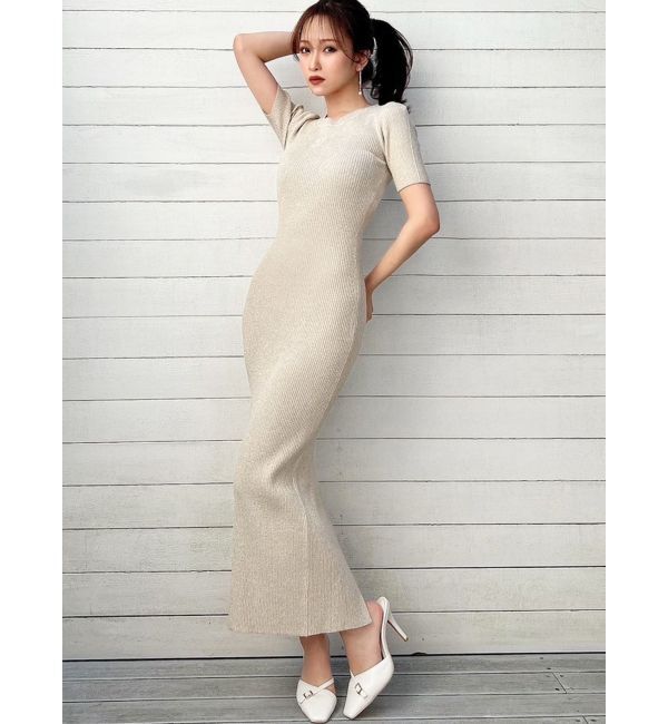 RESEXXY「エンブロイダリーラメニットワンピース」|ワンピース|