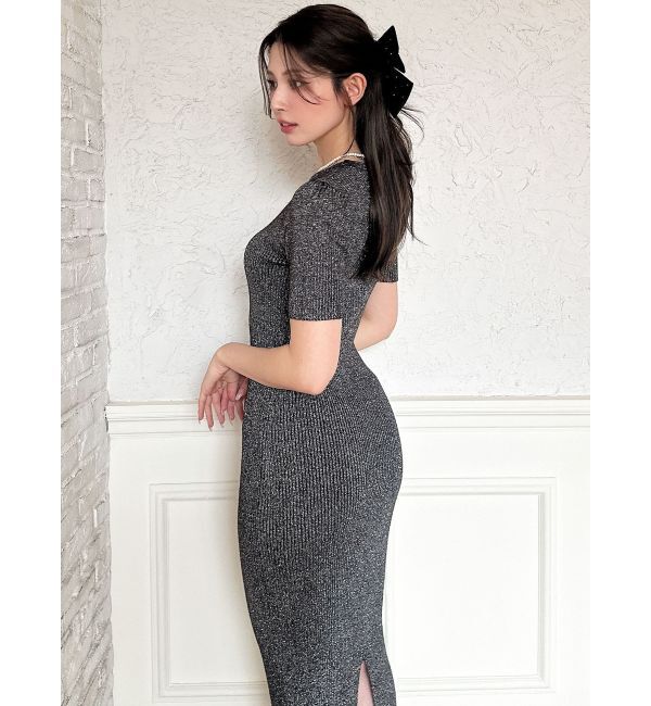 RESEXXY「エンブロイダリーラメニットワンピース」|ワンピース|