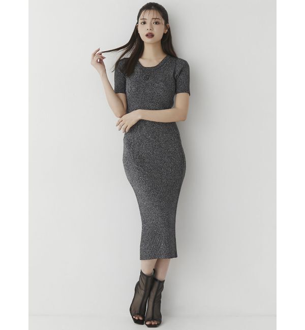 RESEXXY「エンブロイダリーラメニットワンピース」|ワンピース|