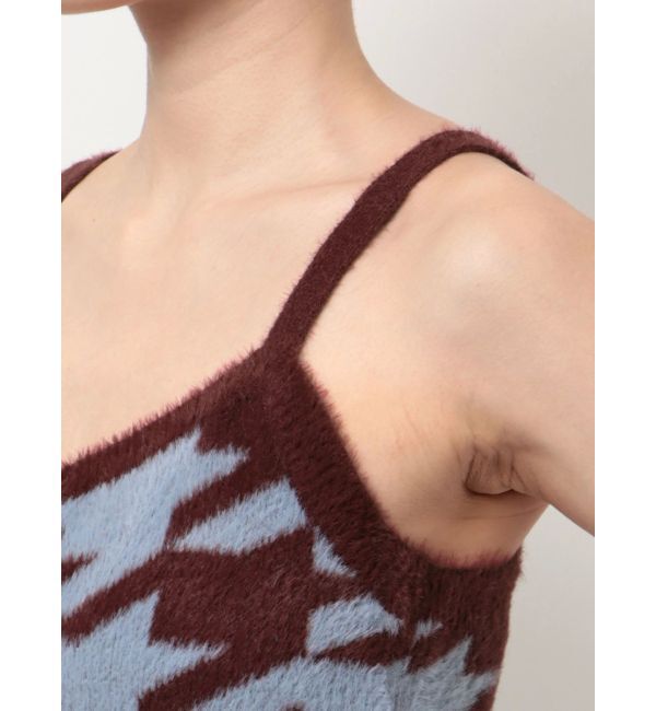 RESEXXY「ハウンドトゥースシャギーニットタンク【セットアップ着用可能】」|タンクトップ|