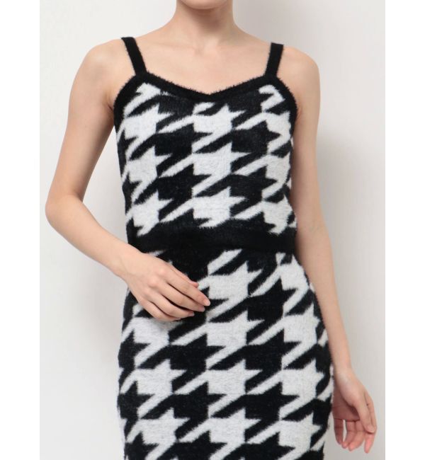 RESEXXY「ハウンドトゥースシャギーニットタンク【セットアップ着用可能】」|タンクトップ|