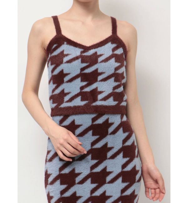 RESEXXY「ハウンドトゥースシャギーニットタンク【セットアップ着用可能】」|タンクトップ|
