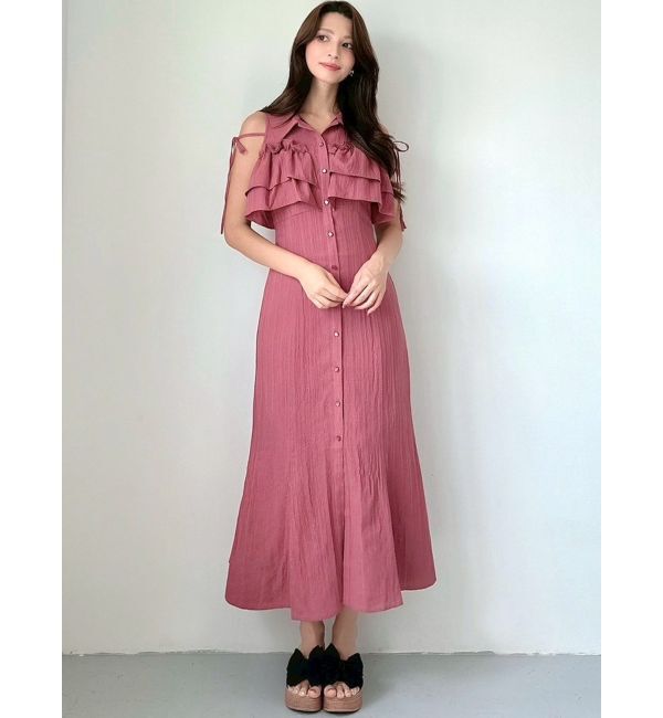 RESEXXY「ラッフルマーメイドシャツワンピース」|ワンピース|