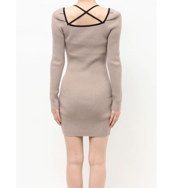 RESEXXY「バイカラーフロントリボンニットミニワンピース」|ワンピース|