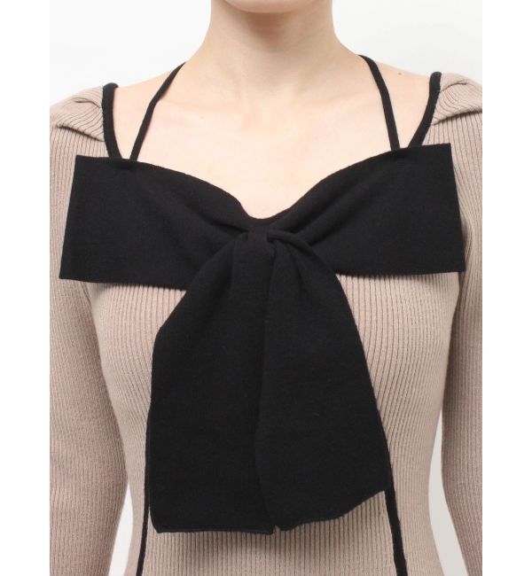 RESEXXY「バイカラーフロントリボンニットミニワンピース」|ワンピース|