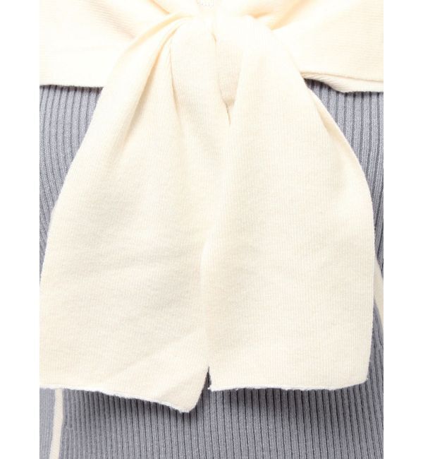 RESEXXY「バイカラーフロントリボンニットミニワンピース」|ワンピース|