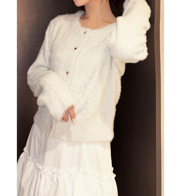 RESEXXY「ラメシャギーカーディガン」|カーディガン|ホワイト