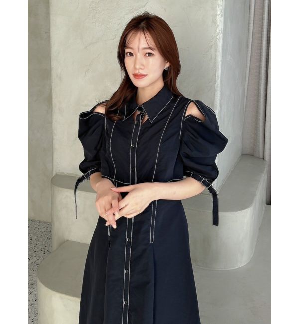 dazzlin「カットアウトシャツワンピース」|ワンピース|