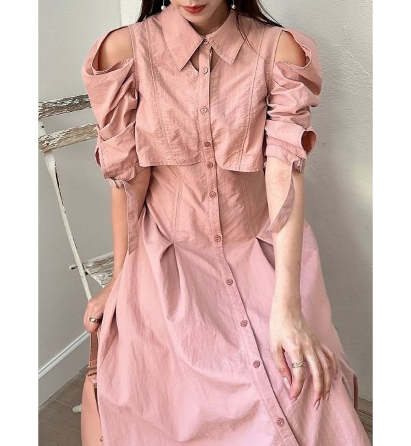 dazzlin「カットアウトシャツワンピース」|ワンピース|