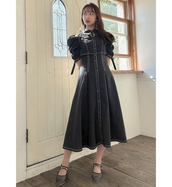 dazzlin「カットアウトシャツワンピース」|ワンピース|