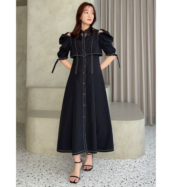 dazzlin「カットアウトシャツワンピース」|ワンピース|