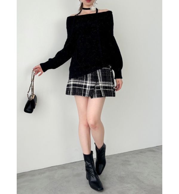 dazzlin「ワッフルオフショルコサージュニット」|ニット・セーター|