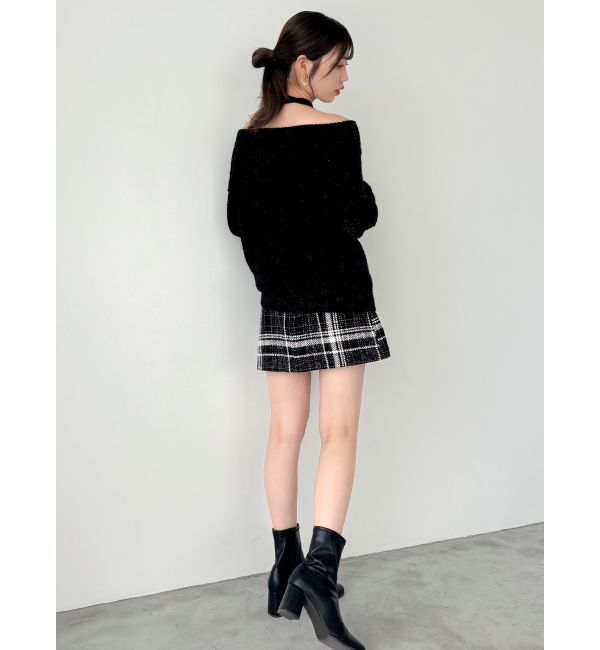 dazzlin「ワッフルオフショルコサージュニット」|ニット・セーター|