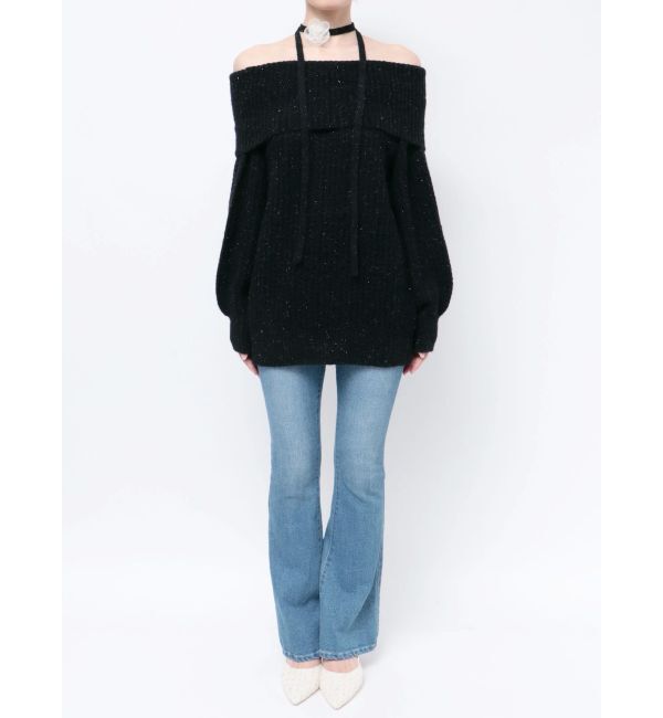 dazzlin「ワッフルオフショルコサージュニット」|ニット・セーター|