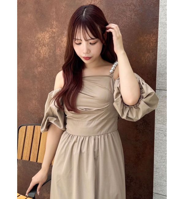 dazzlin「【吉田朱里】パール2wayボリュームワンピース」|ワンピース|