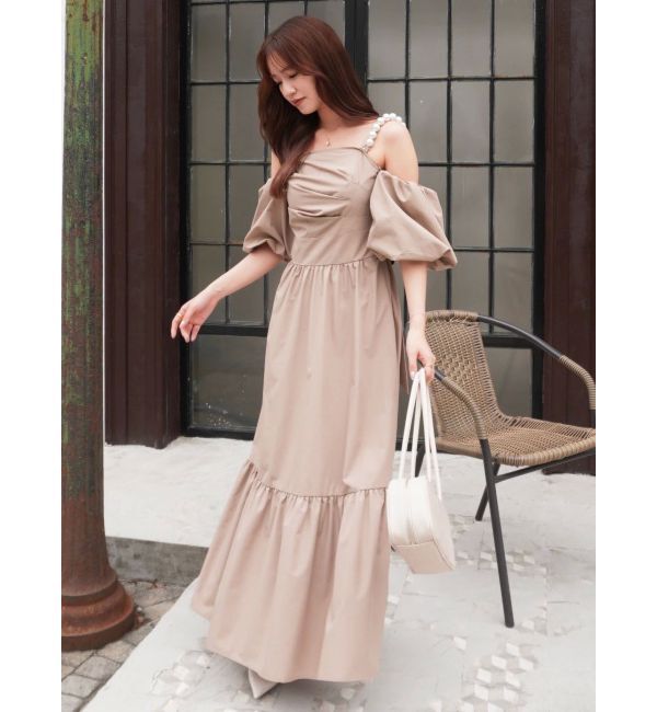 dazzlin「【吉田朱里】パール2wayボリュームワンピース」|ワンピース|