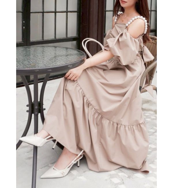 dazzlin「【吉田朱里】パール2wayボリュームワンピース」|ワンピース|