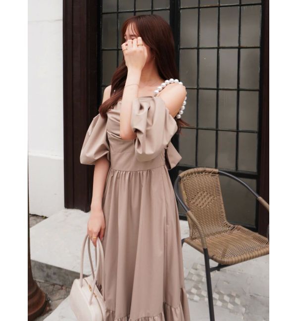 dazzlin「【吉田朱里】パール2wayボリュームワンピース」|ワンピース|