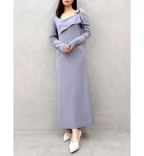 dazzlin「【WEB限定】ワンショルリボンニットワンピース」|ワンピース|