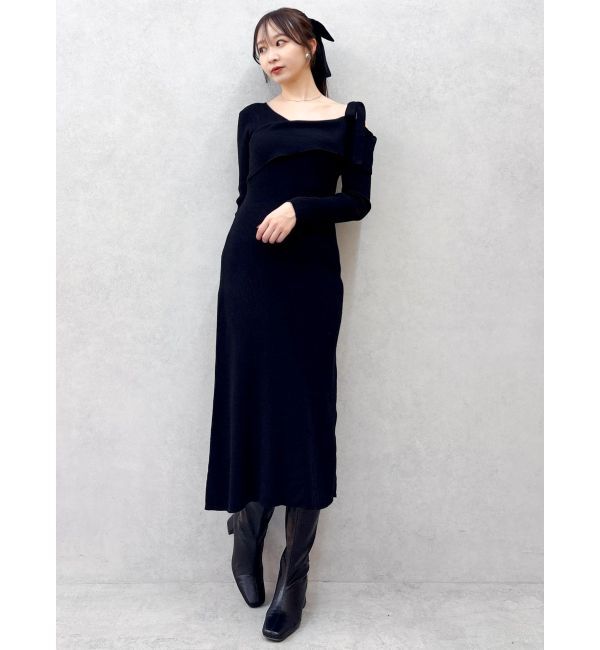 dazzlin「【WEB限定】ワンショルリボンニットワンピース」|ワンピース|