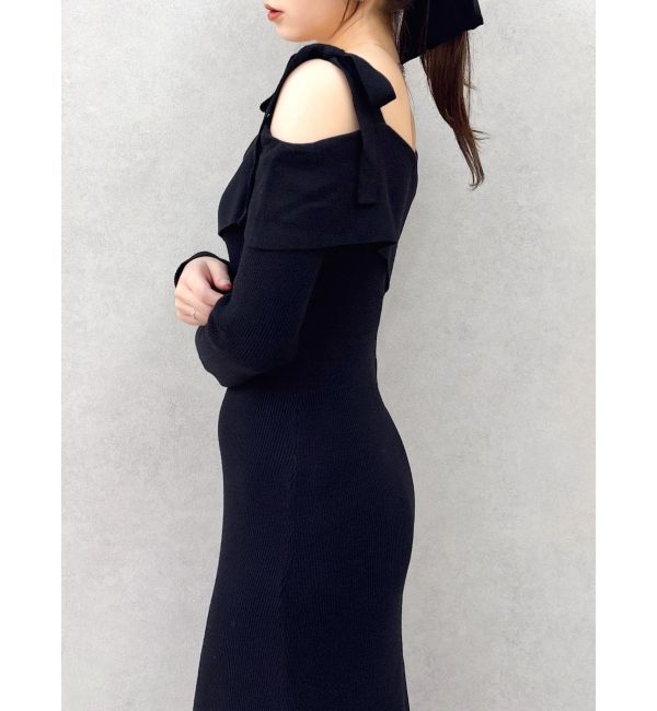 dazzlin「【WEB限定】ワンショルリボンニットワンピース」|ワンピース|