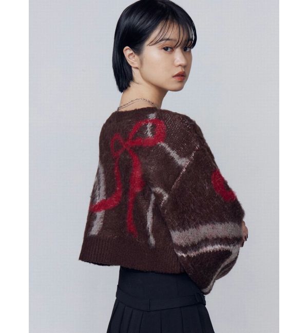 EMODA「リボンラインショートニット」|ニット・セーター|