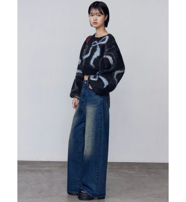 EMODA「リボンラインショートニット」|ニット・セーター|