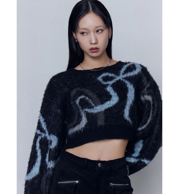 EMODA「リボンラインショートニット」|ニット・セーター|