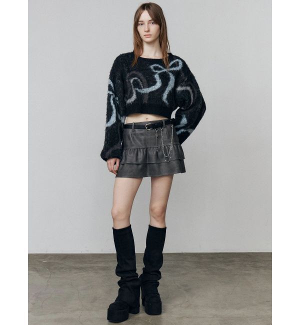 EMODA「リボンラインショートニット」|ニット・セーター|