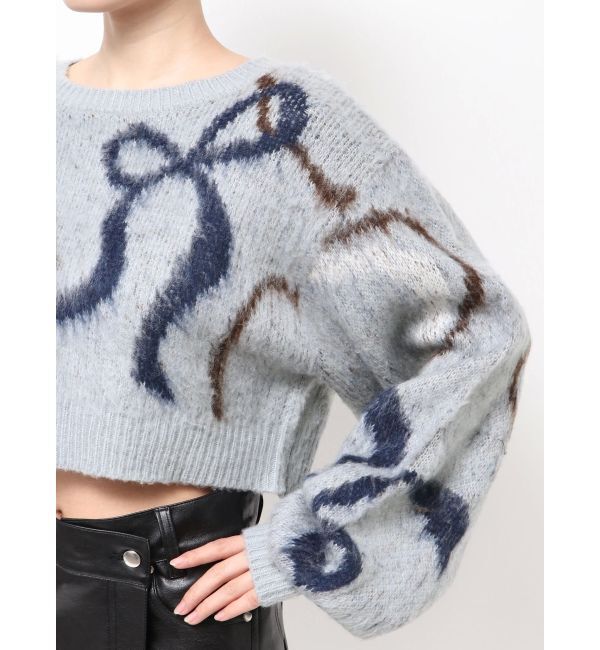 EMODA「リボンラインショートニット」|ニット・セーター|