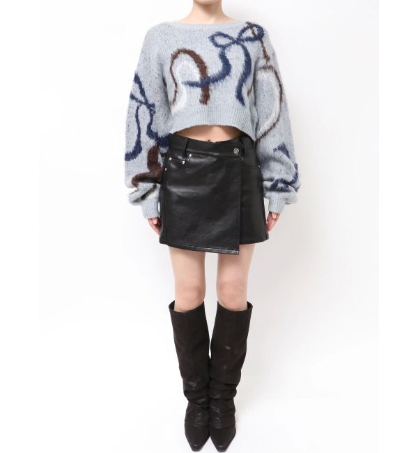 EMODA「リボンラインショートニット」|ニット・セーター|