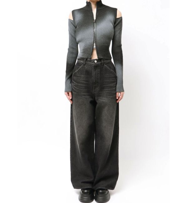 EMODA「カットウォッシュドプレーティングジップニット」|ニット・セーター|