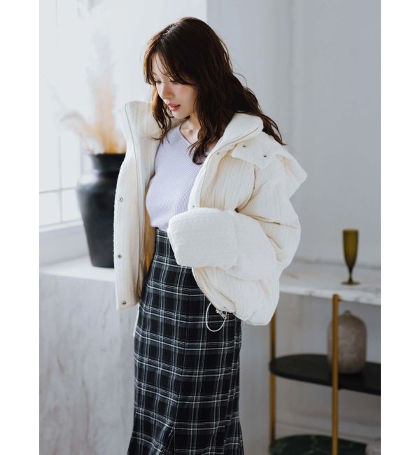 MERCURYDUO「アシメパールチェーンワンショルニット」|ニット・セーター|