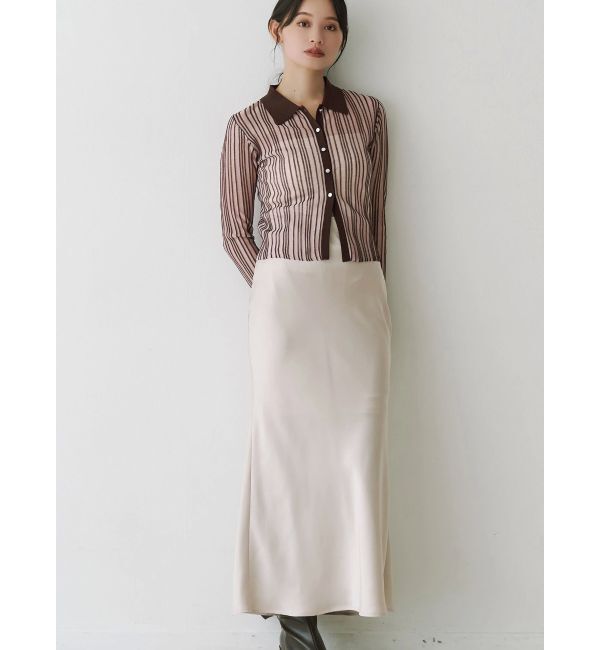 MERCURYDUO「メタルボタンシアーリブポロニット」|ニット・セーター|