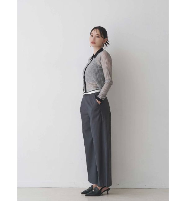 MERCURYDUO「メタルボタンシアーリブポロニット」|ニット・セーター|