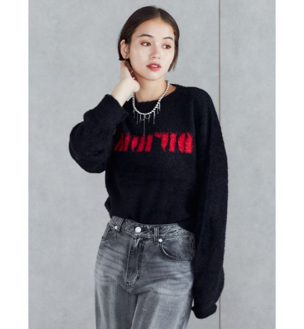 MURUA「ラウンドロゴシャギーニット」|ニット・セーター|