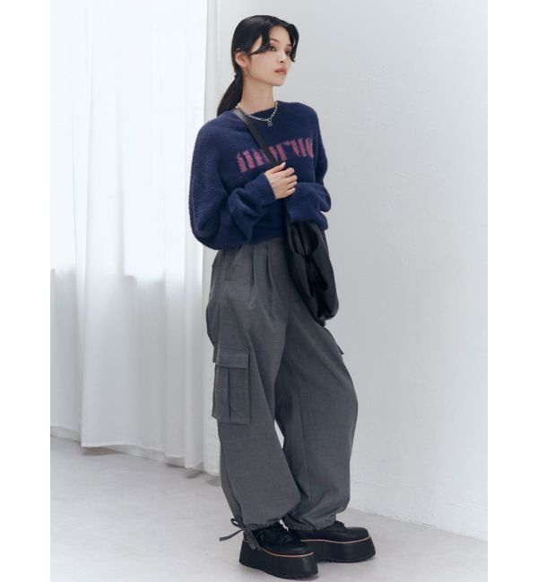 MURUA「ラウンドロゴシャギーニット」|ニット・セーター|