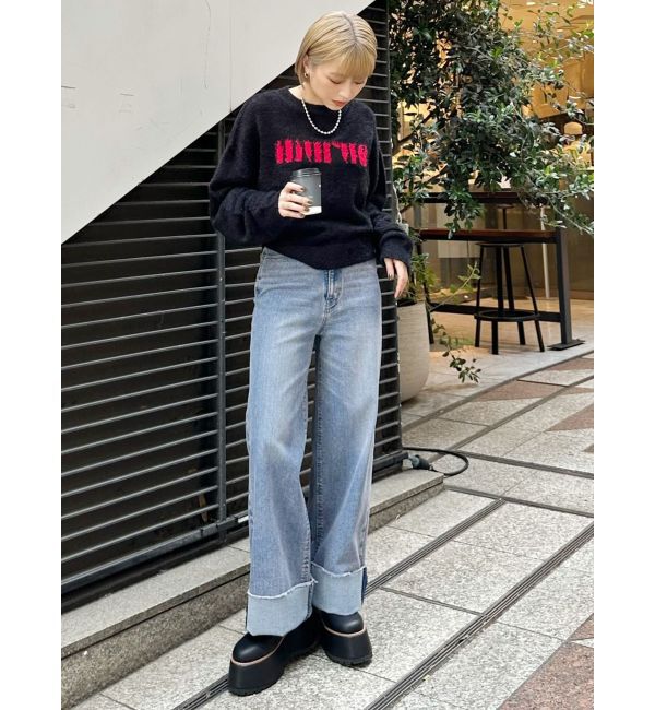 MURUA「ラウンドロゴシャギーニット」|ニット・セーター|