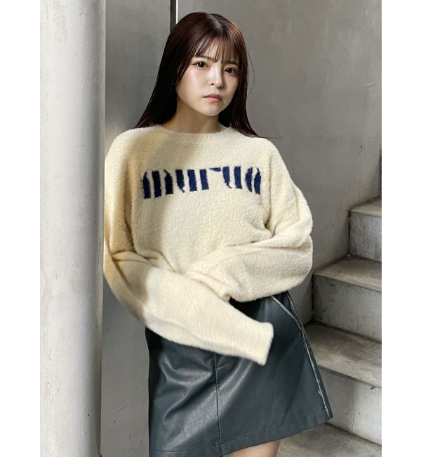 MURUA「ラウンドロゴシャギーニット」|ニット・セーター|