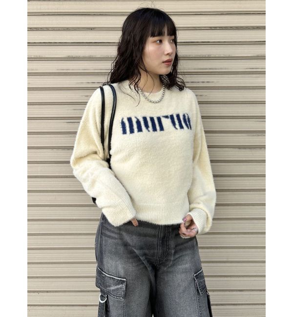 MURUA「ラウンドロゴシャギーニット」|ニット・セーター|
