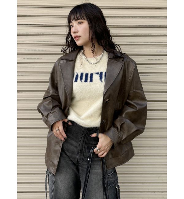 MURUA「ラウンドロゴシャギーニット」|ニット・セーター|