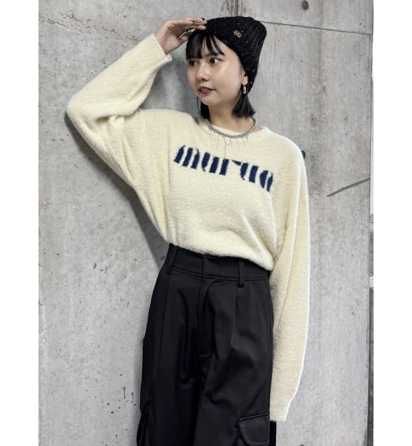 MURUA「ラウンドロゴシャギーニット」|ニット・セーター|