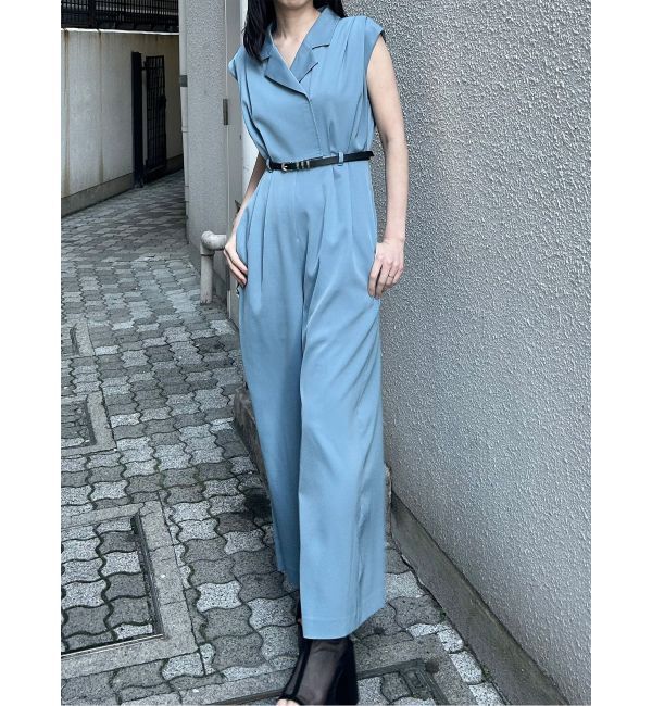 MURUA「デザインベルトワイドロンパース」|オールインワン|