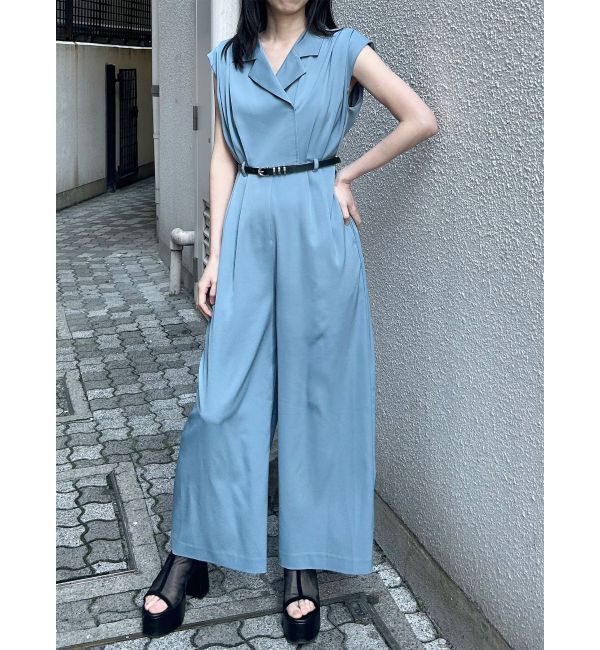 MURUA「デザインベルトワイドロンパース」|オールインワン|