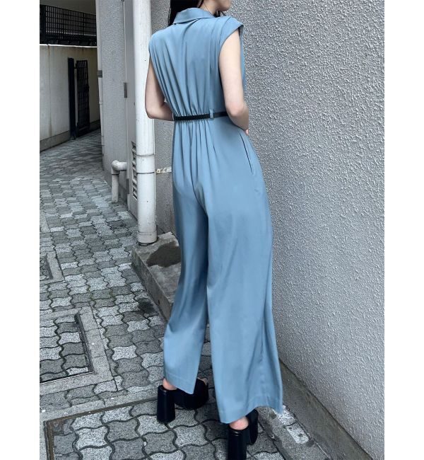 MURUA「デザインベルトワイドロンパース」|オールインワン|