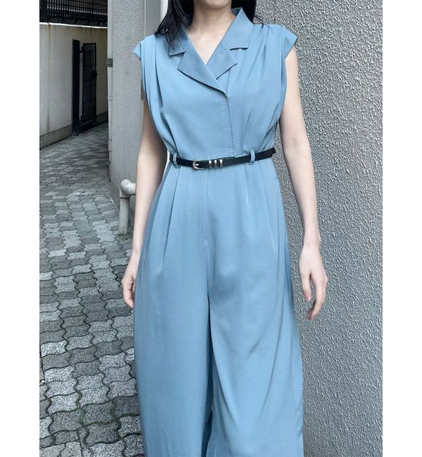 MURUA「デザインベルトワイドロンパース」|オールインワン|