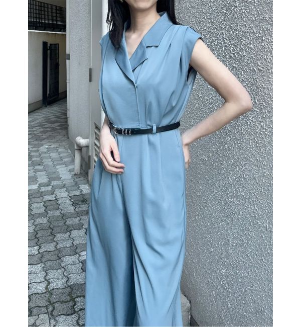 MURUA「デザインベルトワイドロンパース」|オールインワン|