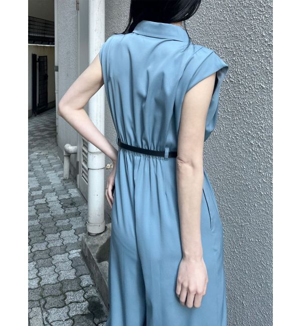MURUA「デザインベルトワイドロンパース」|オールインワン|