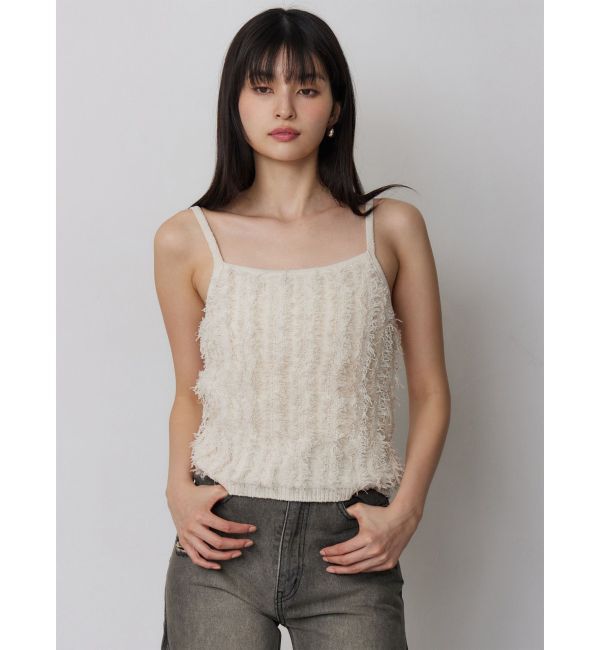 MURUA「ミックスフリンジニットキャミソール」|ニット・セーター|