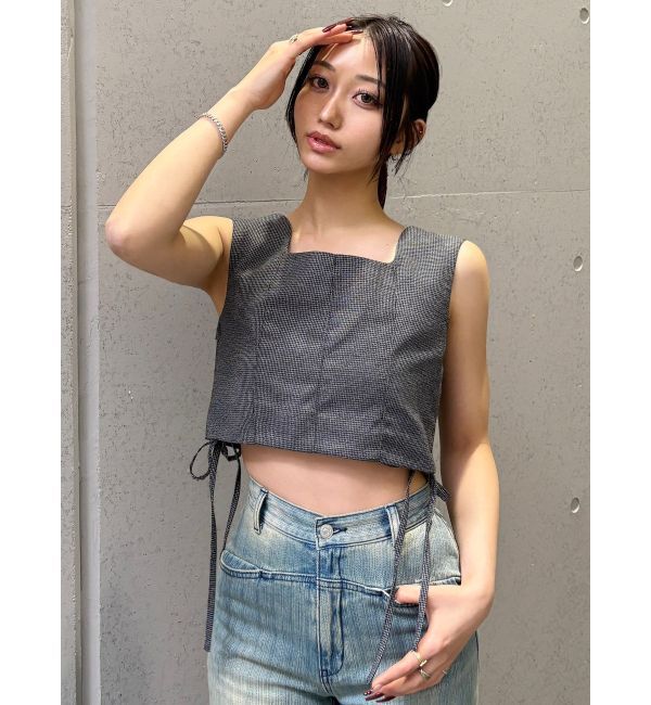 MURUA「スクエアネックメッシュタンク【セットアップ着用可】」|シャツ・ブラウス|